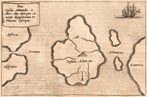 Atlantis da Kircher Mundus subterraneus 1678